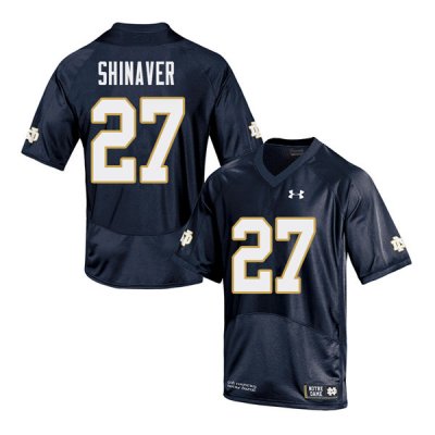 Notre Dame Fighting Irish Men's Arion Shinaver #27 Navy Under Armour Authentic Stitched Big & Tall College NCAA Football Jersey TFR8199LW